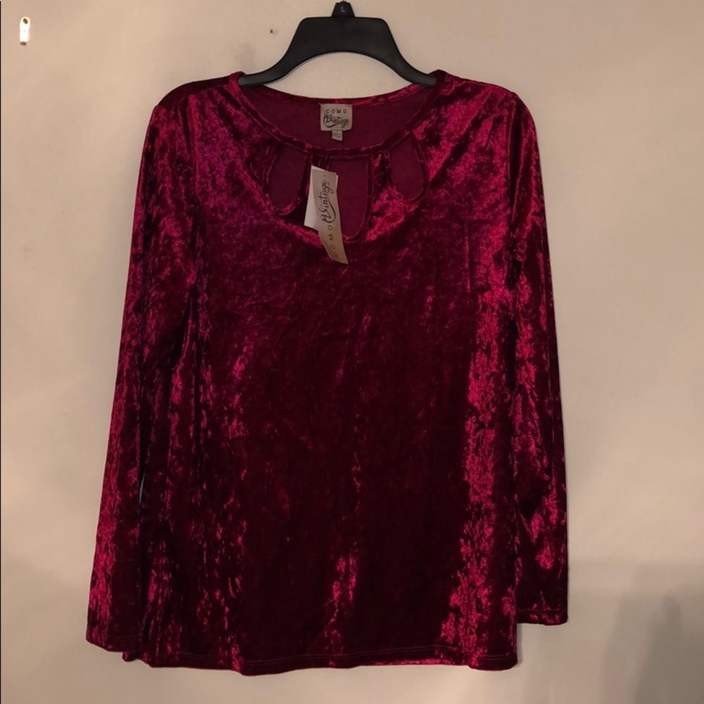 Red velvet long sweater